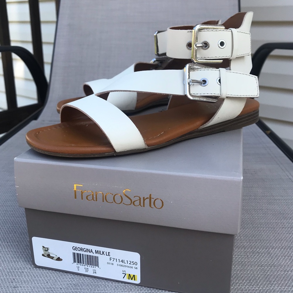 Franco Sarto White Sandals size 7